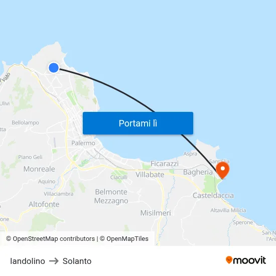 Iandolino to Solanto map
