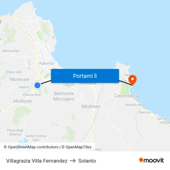 Villagrazia Villa Fernandez to Solanto map