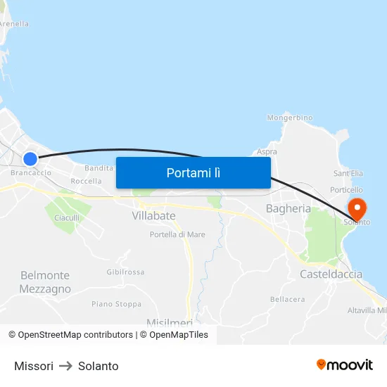 Missori to Solanto map