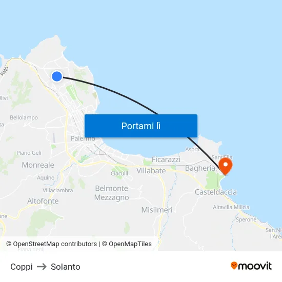 Coppi to Solanto map