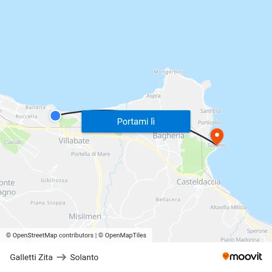 Galletti Zita to Solanto map