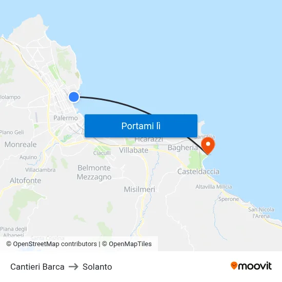 Cantieri Barca to Solanto map