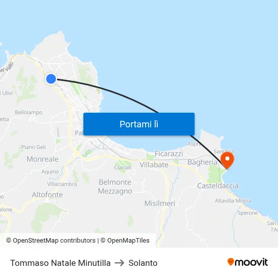 Tommaso Natale Minutilla to Solanto map