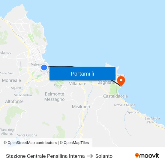 Stazione Centrale Pensilina Interna to Solanto map