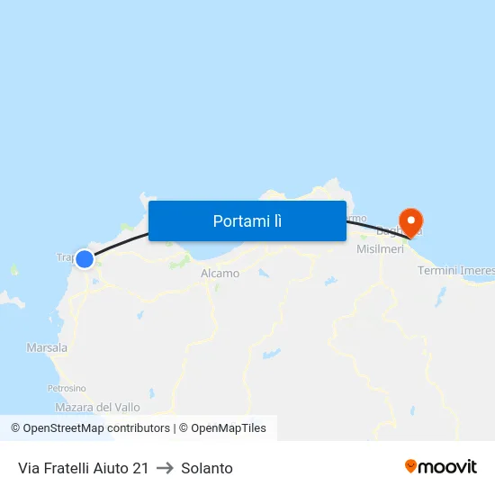 Via Fratelli Aiuto 21 to Solanto map