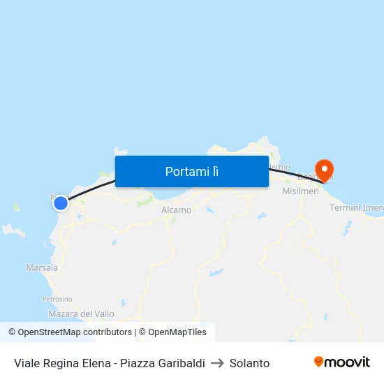 Viale Regina Elena - Piazza Garibaldi to Solanto map