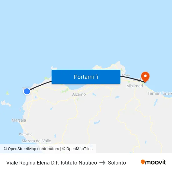 Viale Regina Elena D.F. Istituto Nautico to Solanto map