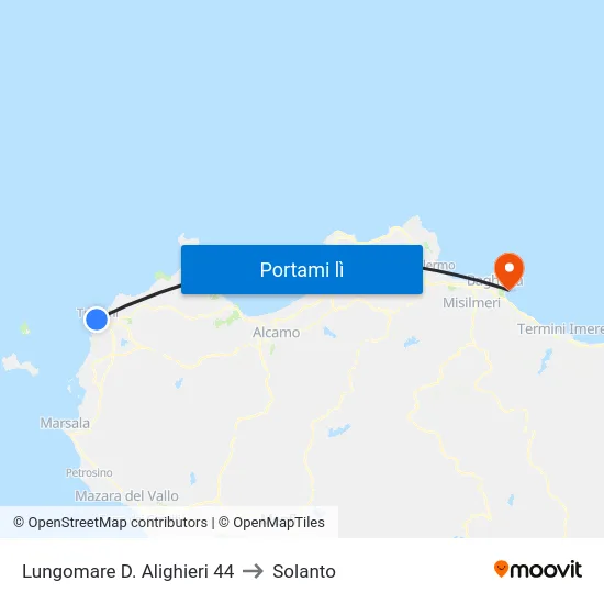 Lungomare D. Alighieri 44 to Solanto map