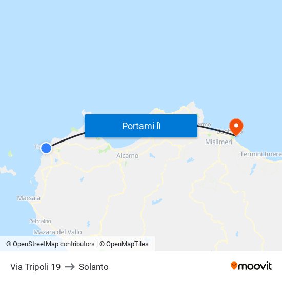 Via Tripoli 19 to Solanto map