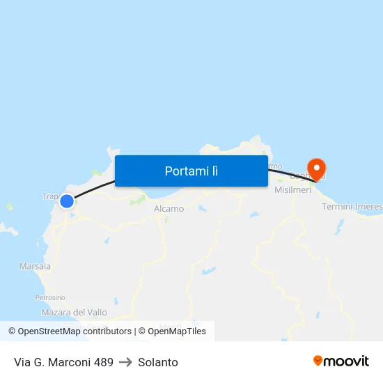 Via G. Marconi 489 to Solanto map