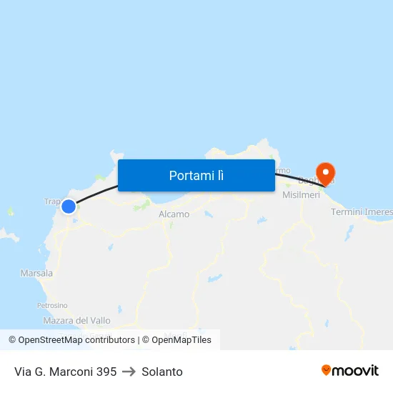 Via G. Marconi 395 to Solanto map