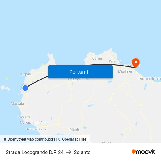 Strada Locogrande D.F. 24 to Solanto map