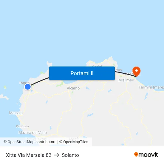 Xitta Via Marsala 82 to Solanto map