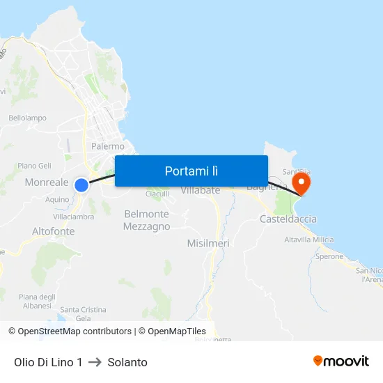 Olio Di Lino 1 to Solanto map