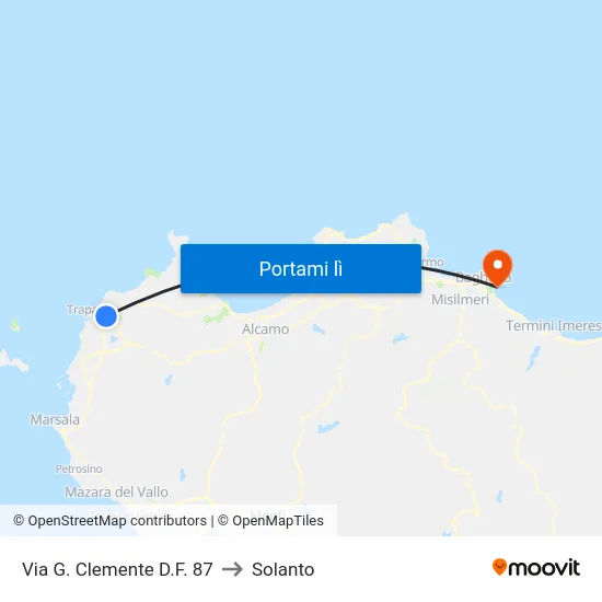 Via G. Clemente D.F. 87 to Solanto map