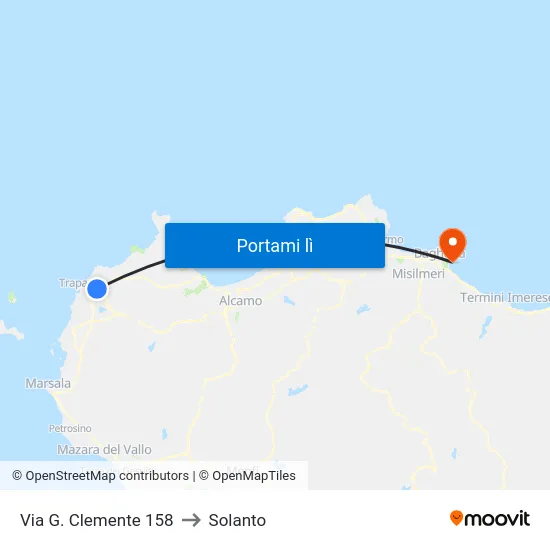 Via G. Clemente 158 to Solanto map