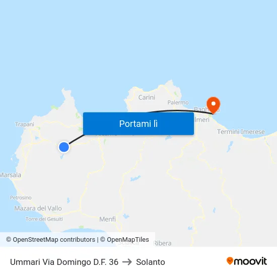 Ummari Via Domingo D.F. 36 to Solanto map