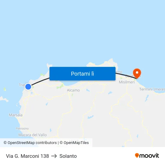 Via G. Marconi 138 to Solanto map