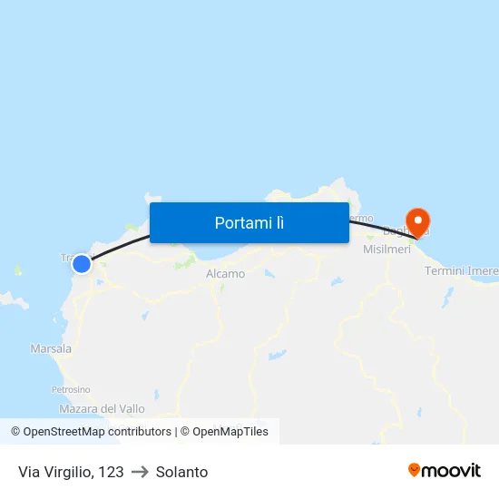 Via Virgilio, 123 to Solanto map