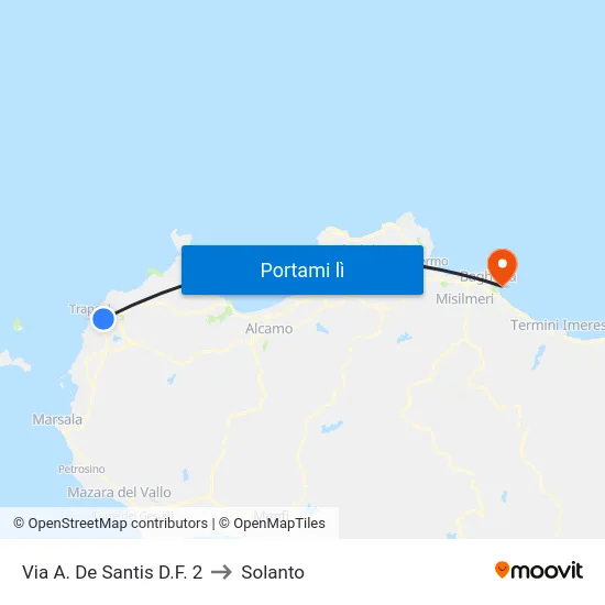 Via A. De Santis D.F. 2 to Solanto map