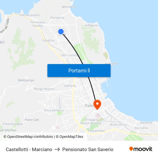 Castellotti - Marciano to Pensionato San Saverio map