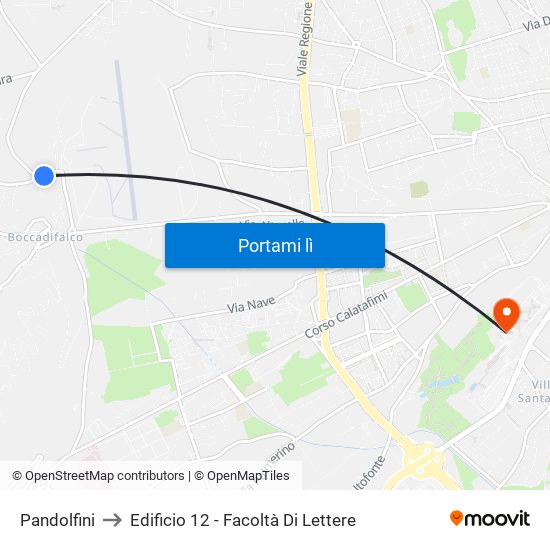 Pandolfini to Edificio 12 - Facoltà Di Lettere map
