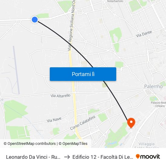 Leonardo Da Vinci - Ruggeri to Edificio 12 - Facoltà Di Lettere map