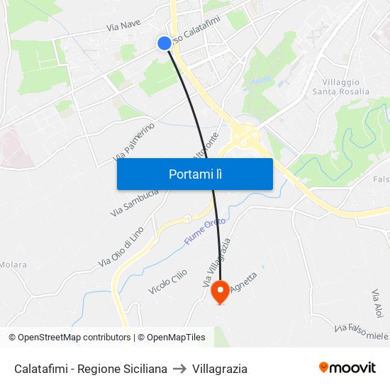 Calatafimi - Regione Siciliana to Villagrazia map