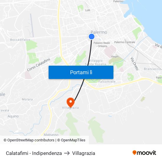 Calatafimi - Indipendenza to Villagrazia map