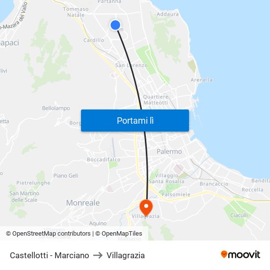 Castellotti - Marciano to Villagrazia map