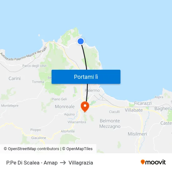 P.Pe Di Scalea - Amap to Villagrazia map