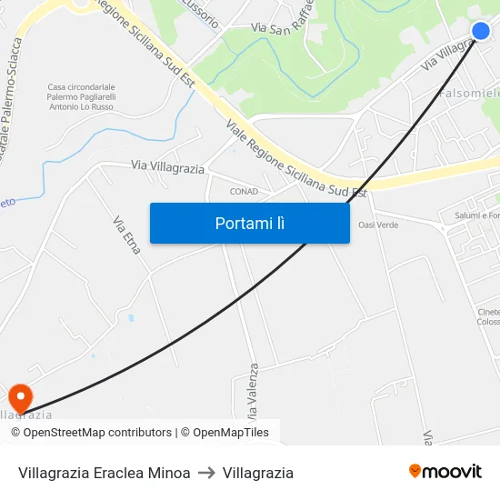 Villagrazia Eraclea Minoa to Villagrazia map