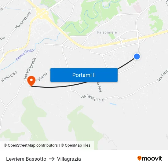 Levriere Bassotto to Villagrazia map