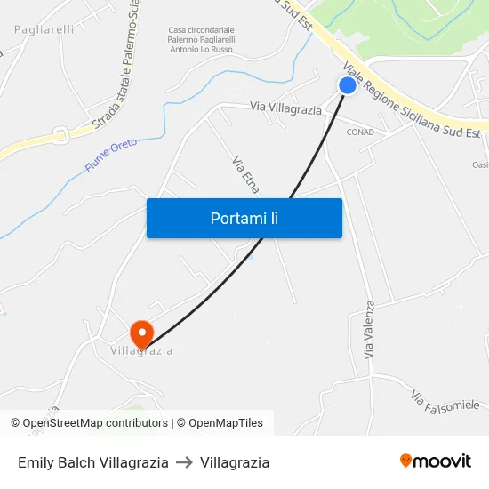 Emily Balch Villagrazia to Villagrazia map