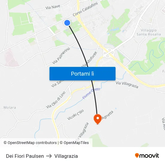 Dei Fiori Paulsen to Villagrazia map