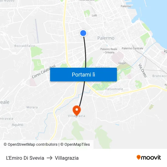 L'Emiro Di Svevia to Villagrazia map