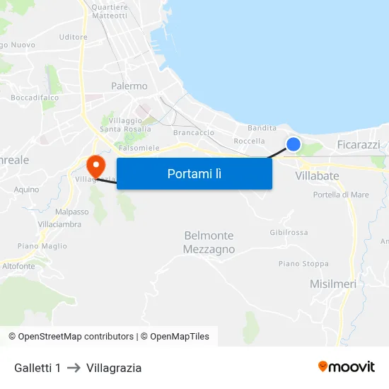 Galletti 1 to Villagrazia map