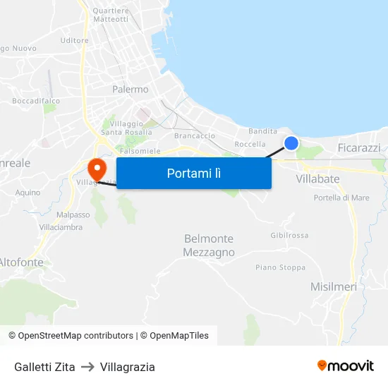 Galletti Zita to Villagrazia map