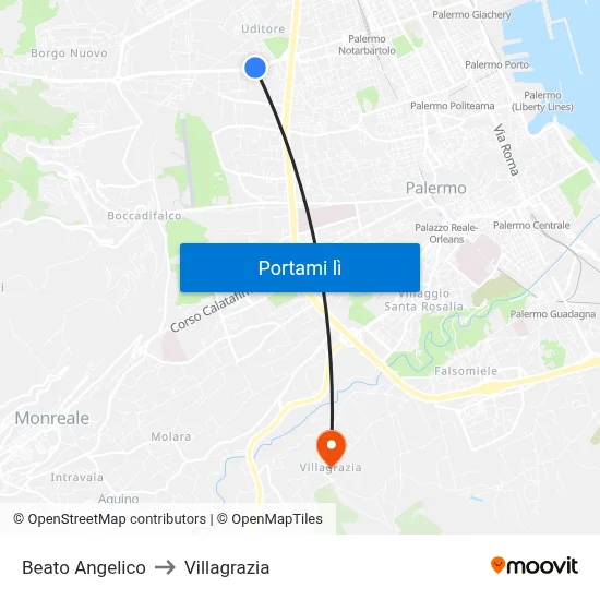 Beato Angelico to Villagrazia map