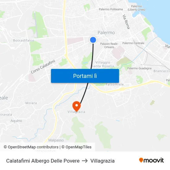 Calatafimi Albergo Delle Povere to Villagrazia map