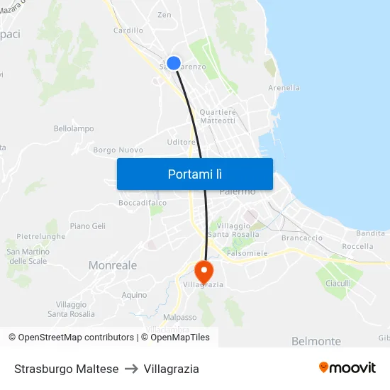 Strasburgo Maltese to Villagrazia map