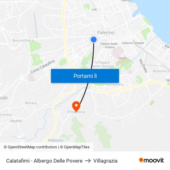Calatafimi - Albergo Delle Povere to Villagrazia map