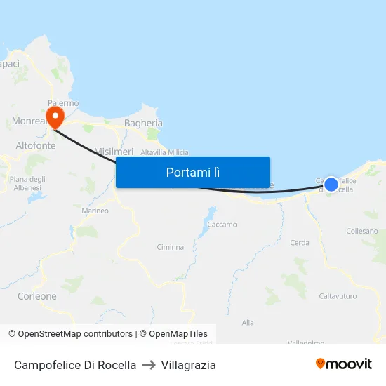 Campofelice Di Rocella to Villagrazia map