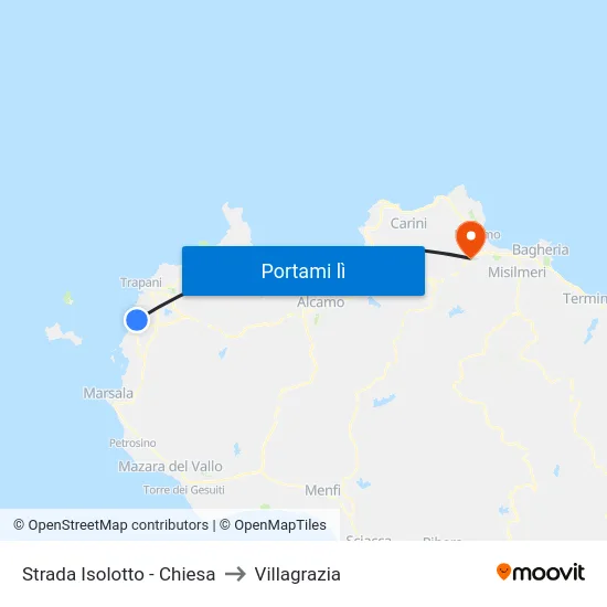 Strada Isolotto - Chiesa to Villagrazia map