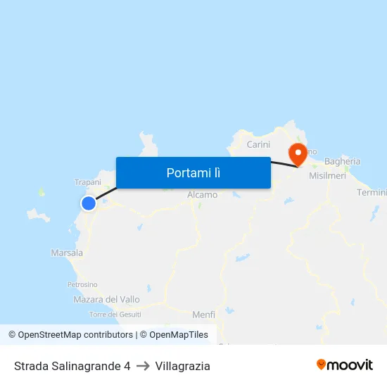 Strada Salinagrande 4 to Villagrazia map