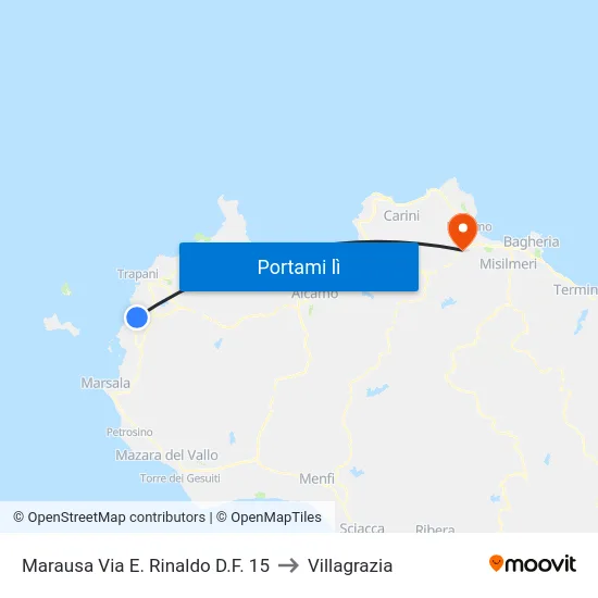 Marausa Via E. Rinaldo D.F. 15 to Villagrazia map
