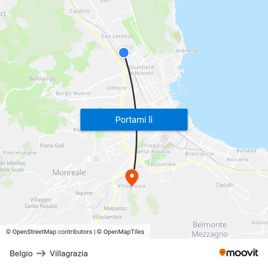Belgio to Villagrazia map