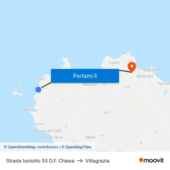 Strada Isolotto 53 D.F. Chiesa to Villagrazia map