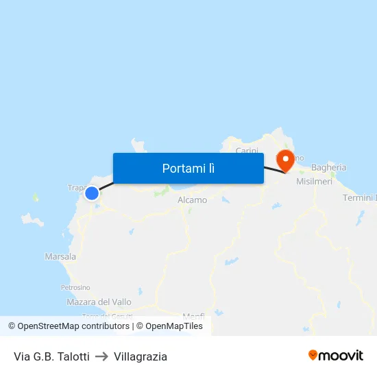 Via G.B. Talotti to Villagrazia map