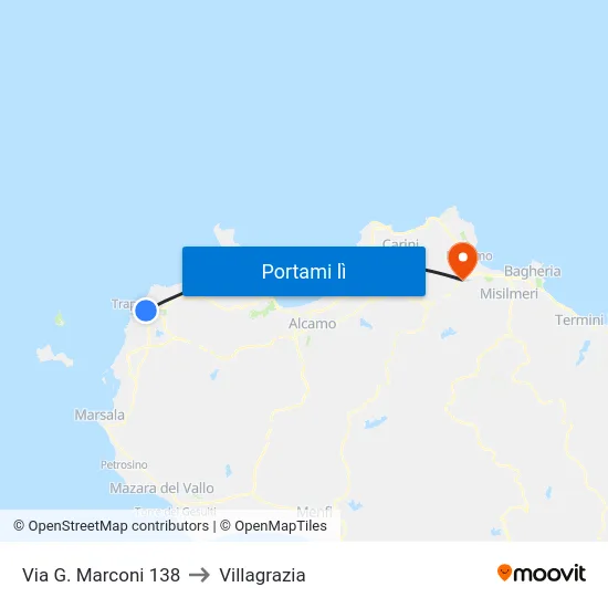 Via G. Marconi 138 to Villagrazia map